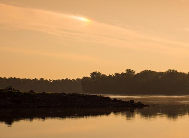 Sunrise on the Mississippi River