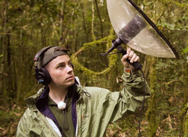 Ben Mirin collecting sounds of nature